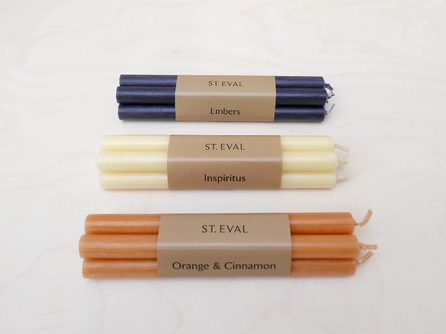 Bundle Gift of 3 packs of 4 Scented Candles - Orange & Cinnamon, Embers, Inspiritus